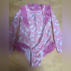 Barbie Pink Heart Long Sleeve Swimsuit